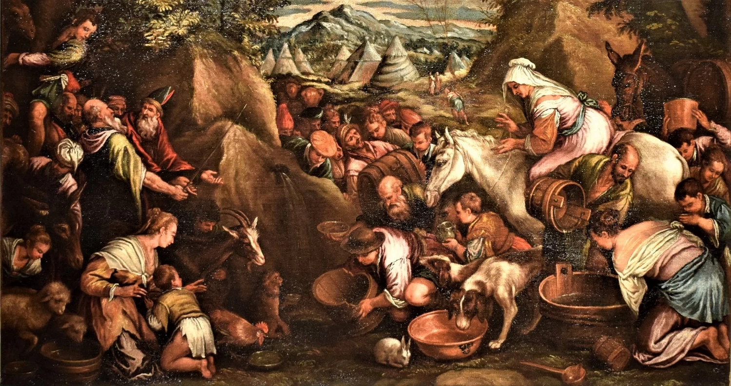 Francesco Bassano-141-Mosè fa scaturire l'acqua dalla roccia